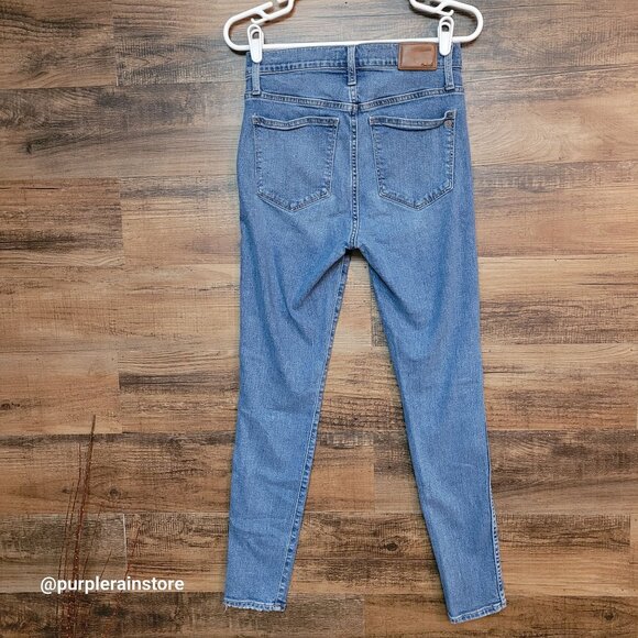 Madewell Jeans 27 Button Fly Skinny 10" High Rise Tummy Control Dewitt Wash - Picture 2 of 13